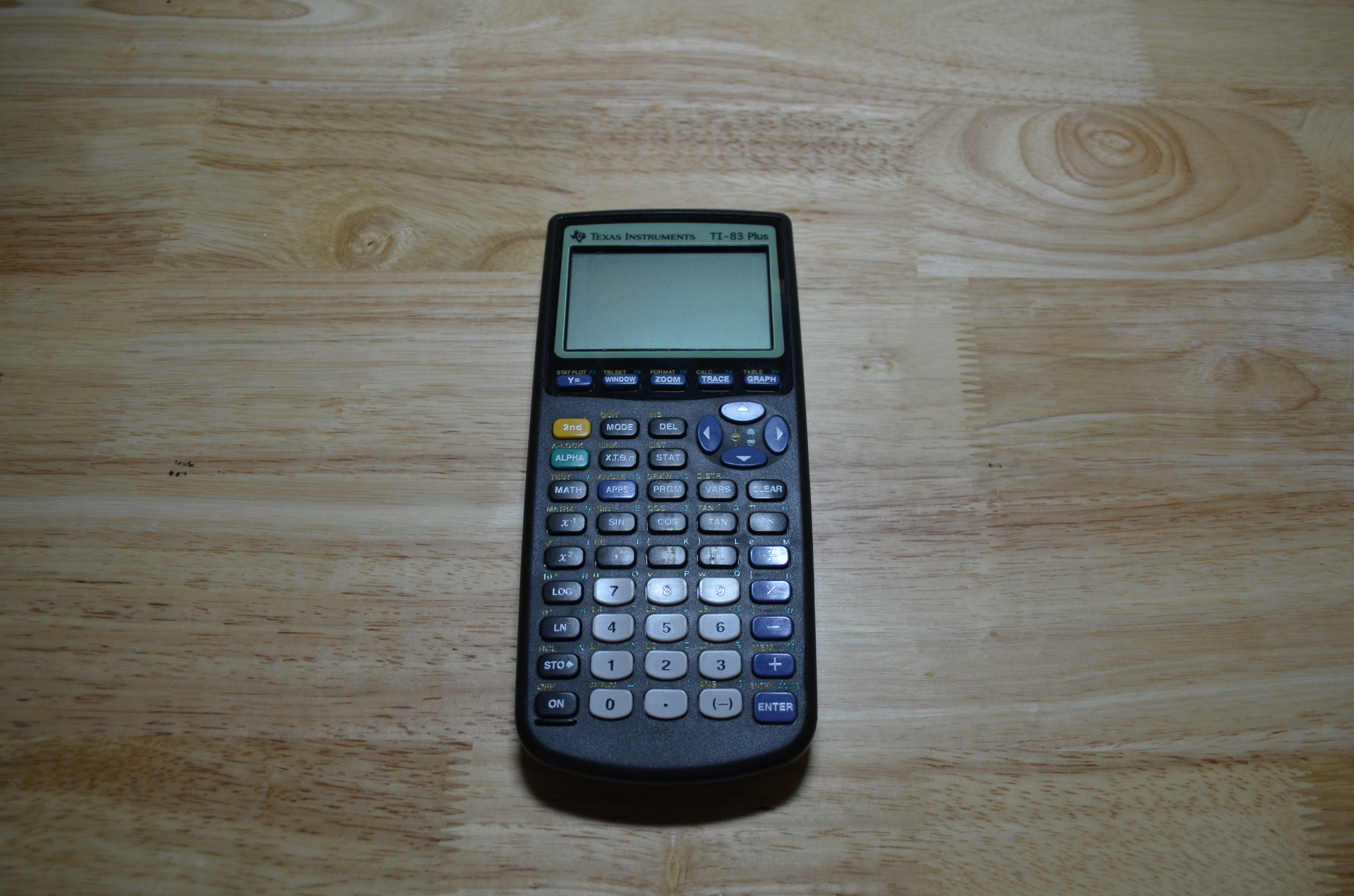The front of the TI-83
